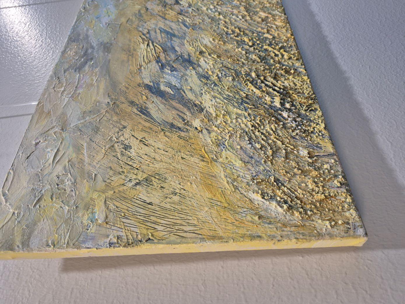 Our grain - Gray Abstract Painting by Lea Karvala