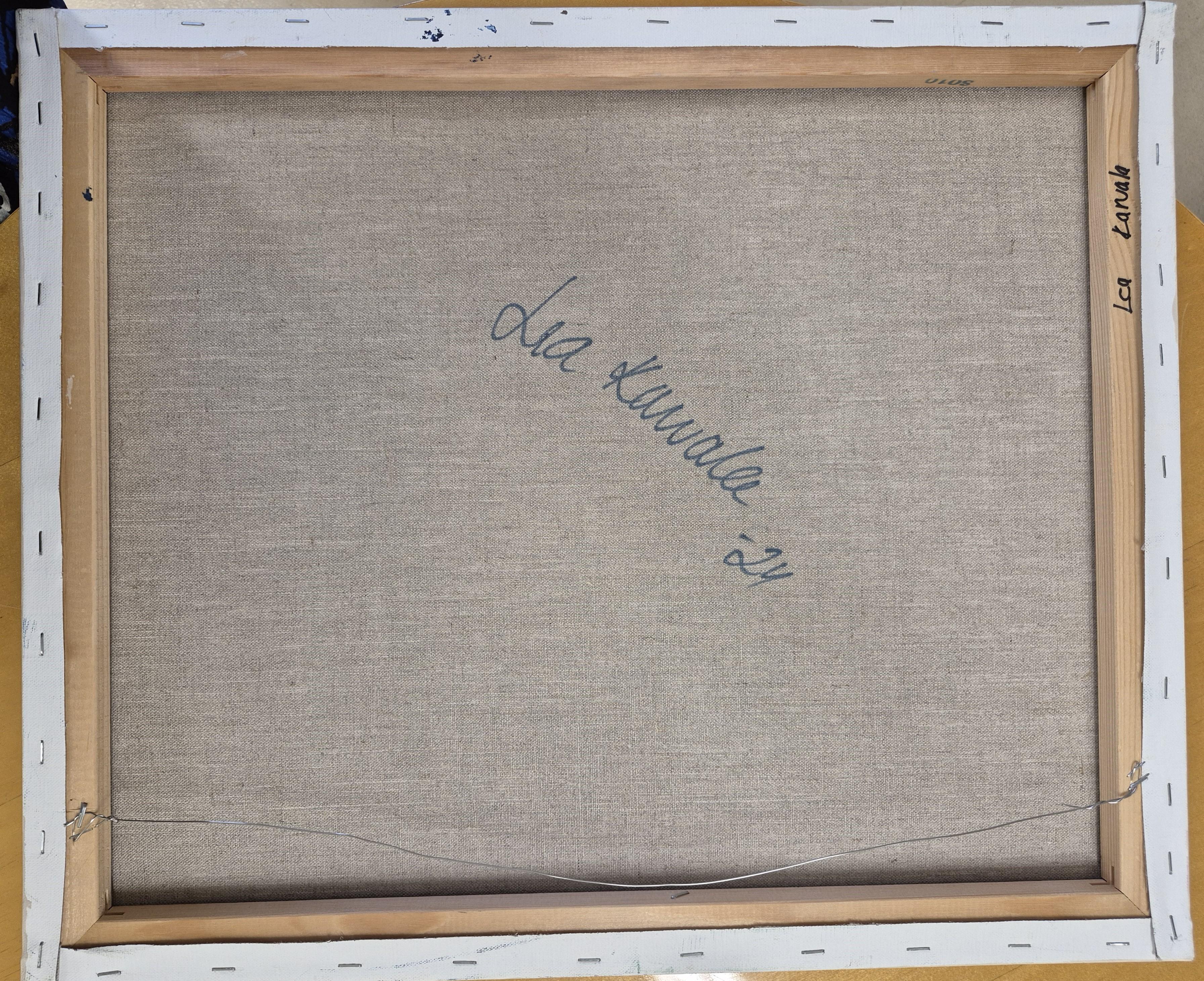 Polar bear (Grau), Landscape Painting, von Lea Karvala