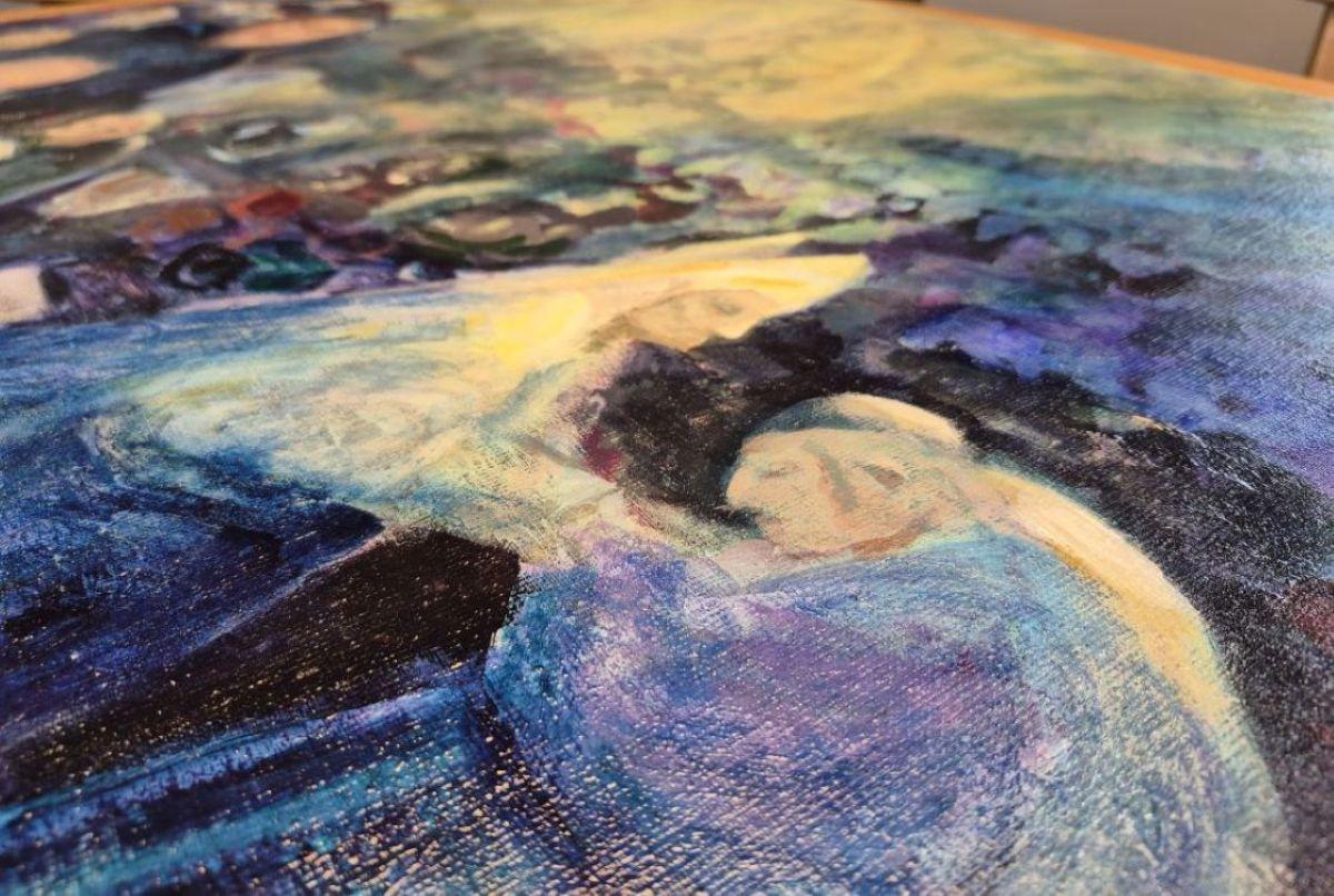 Religious ecstasy (Expressionismus), Painting, von Lea Karvala