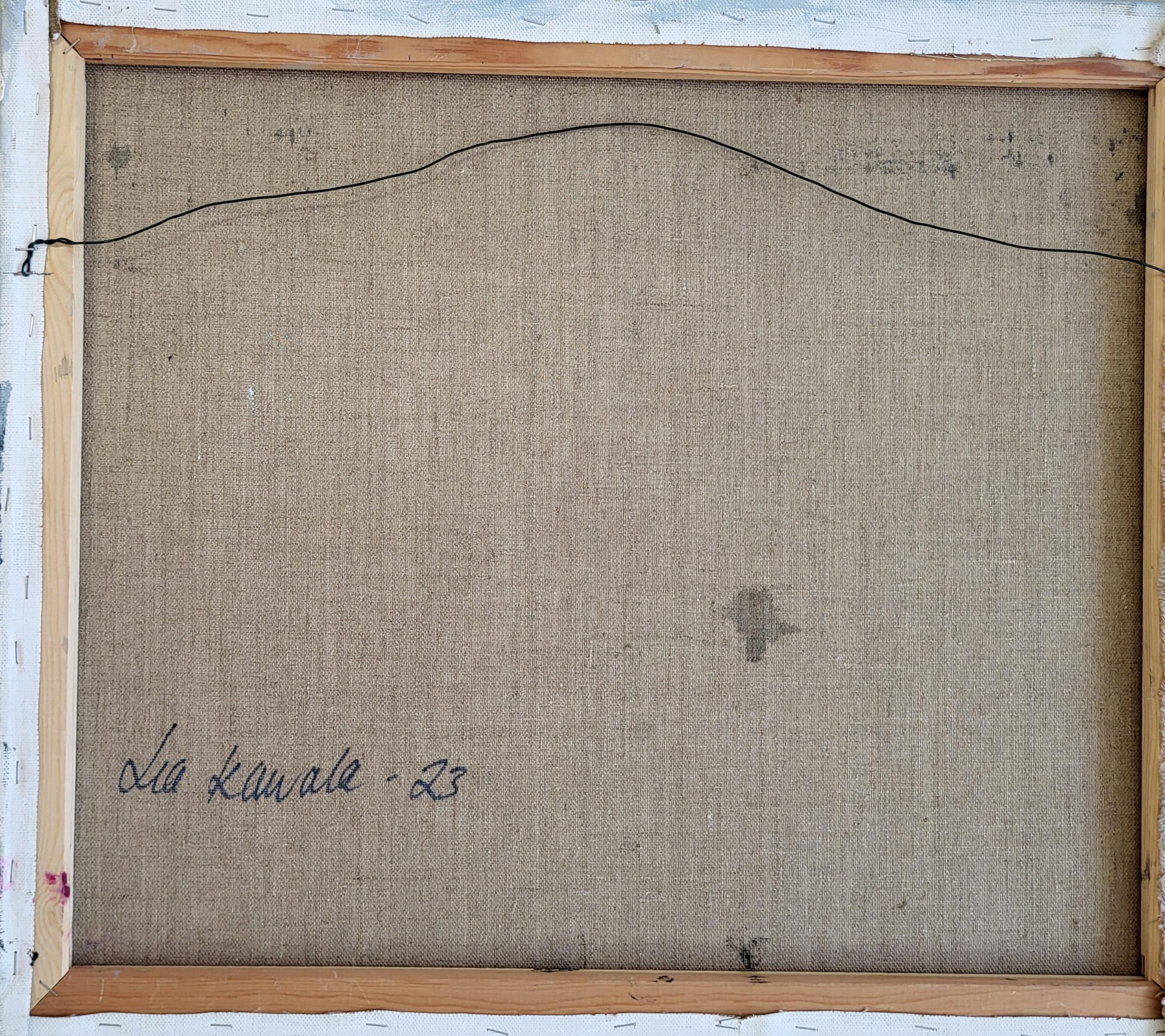 See and Stone - Gray Landscape Painting by Lea Karvala