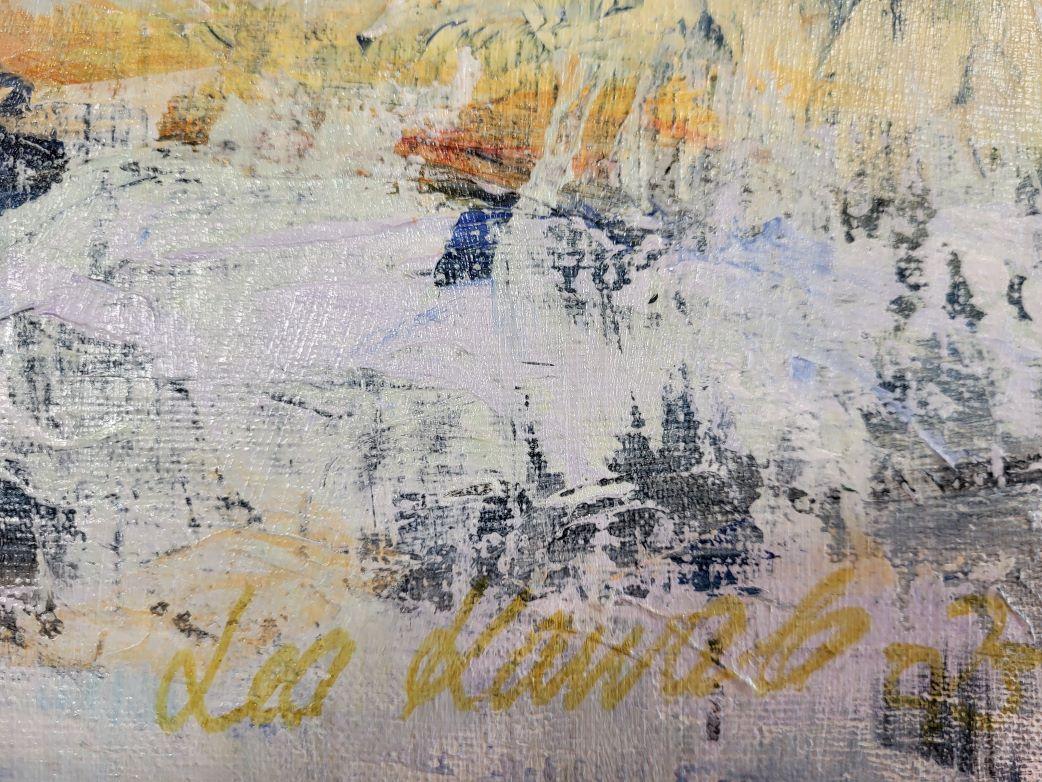 Lea Karvala Landscape Painting – Stumme Menschen