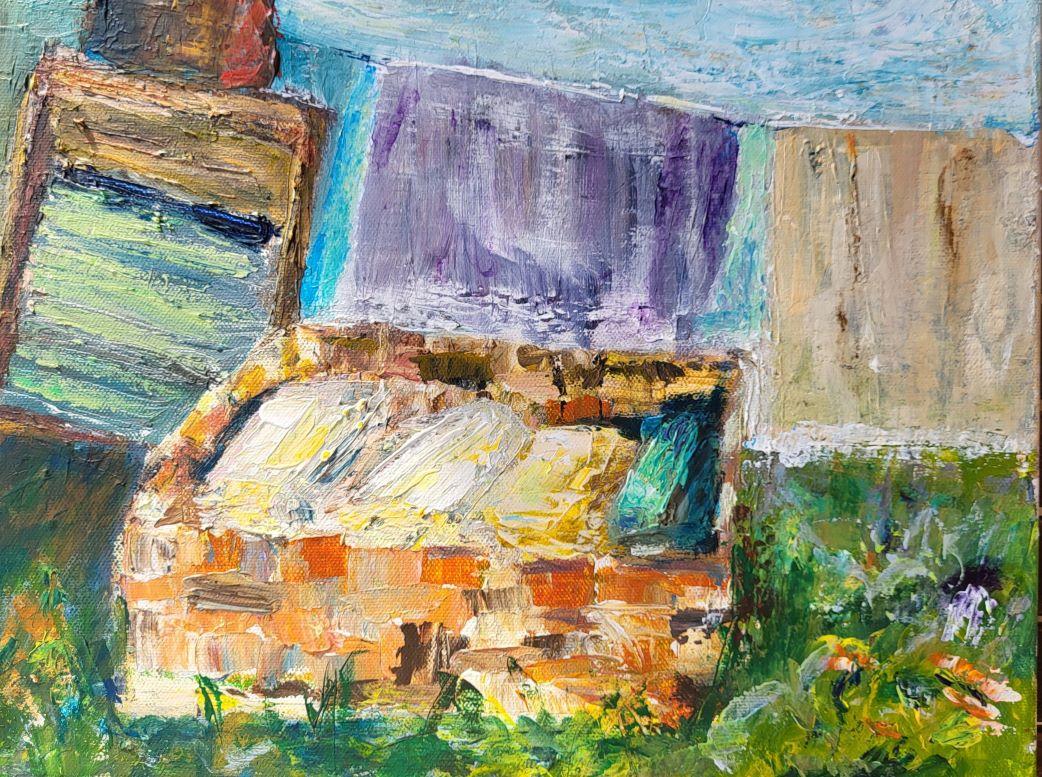 Lea Karvala Still-Life Painting – Verteilerkorb