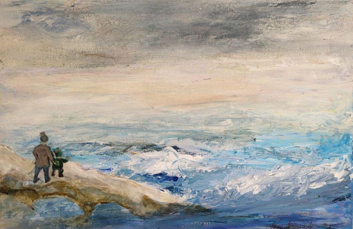 Lea Karvala Landscape Painting – Storm spotting