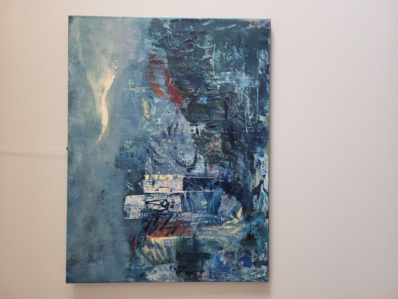 The blue moment of the evening (Expressionismus), Painting, von Lea Karvala