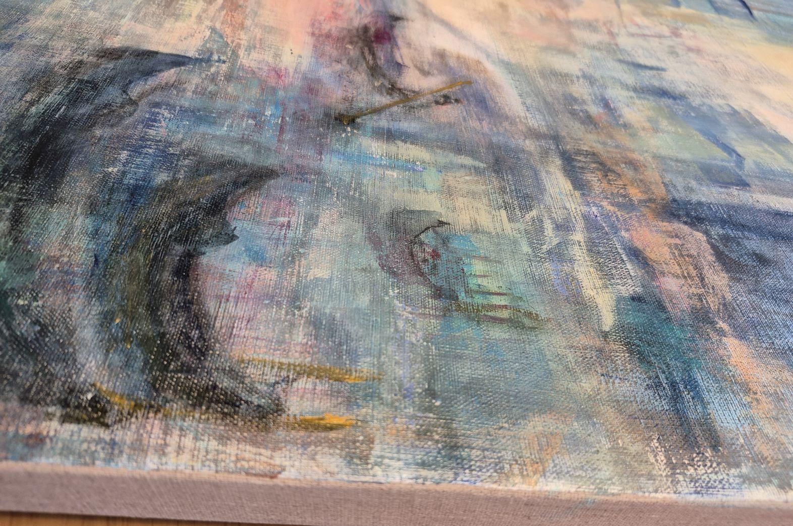 Venice (Grau), Landscape Painting, von Lea Karvala