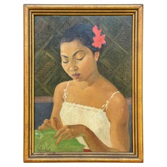 Léa LAFUGIE (1890-1972), portrait d'une jeune Cambodgienne