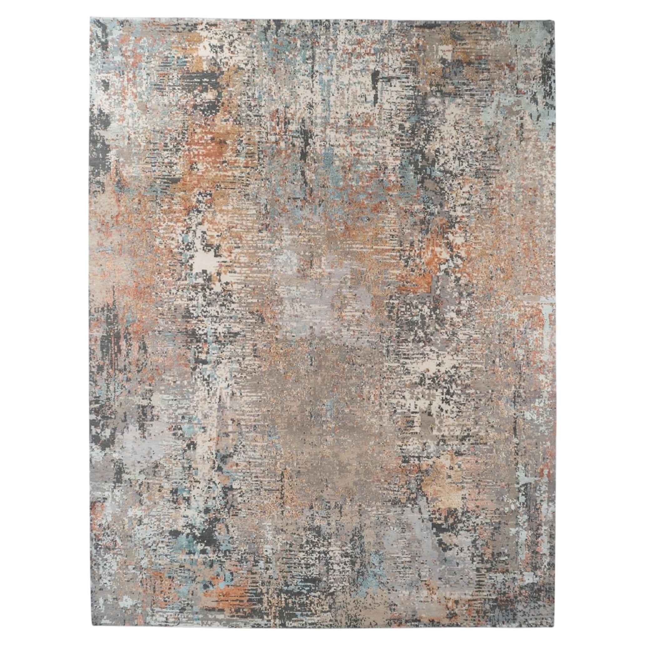 LEA Rugs modernes en laine et soie noués à la main - 8'1" x 10'3".