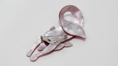 Lea Stein 1970s Red Mosaic Brooch