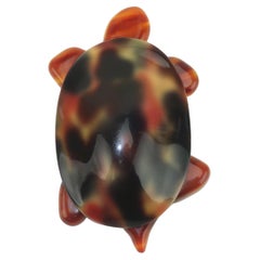Vintage LEA STEIN Turtle Faux Tortoise Brooch France, 1970’s