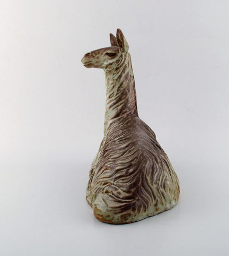 Finnish Lea Von Mickwitz '1884-1978', Arabia, Large Sculpture in Glazed Stoneware, Lama For Sale