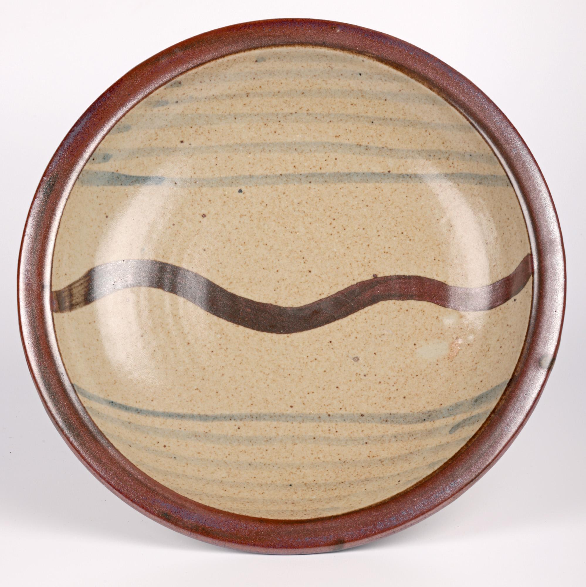 Leach Pottery Impressive Trailed Design Studio Pottery Cake Plate For Sale 2