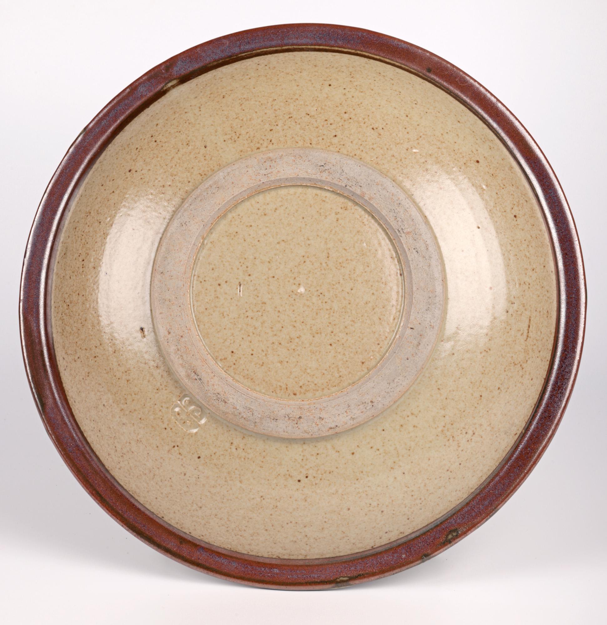 Leach Pottery Impressive Trailed Design Studio Pottery Cake Plate For Sale 3