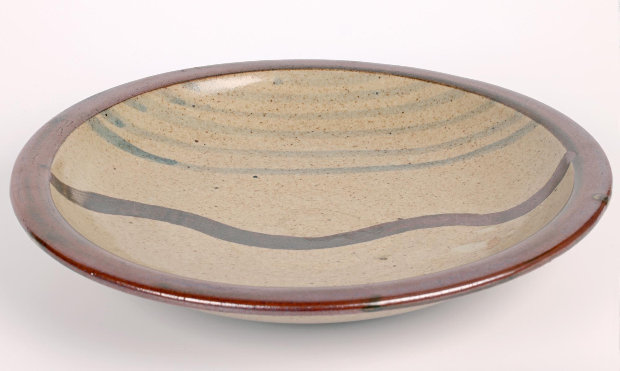 Leach Pottery Impressive Trailed Design Studio Pottery Cake Plate For Sale 4