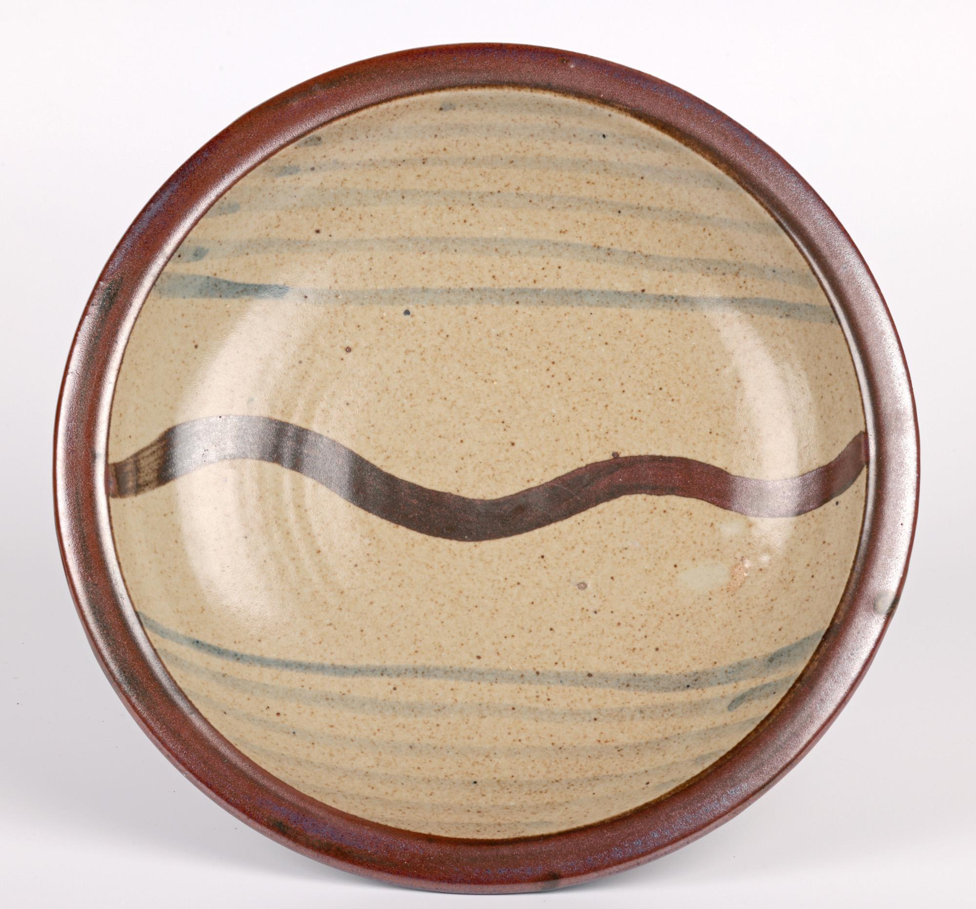 Leach Pottery Impressive Trailed Design Studio Pottery Cake Plate For Sale 7