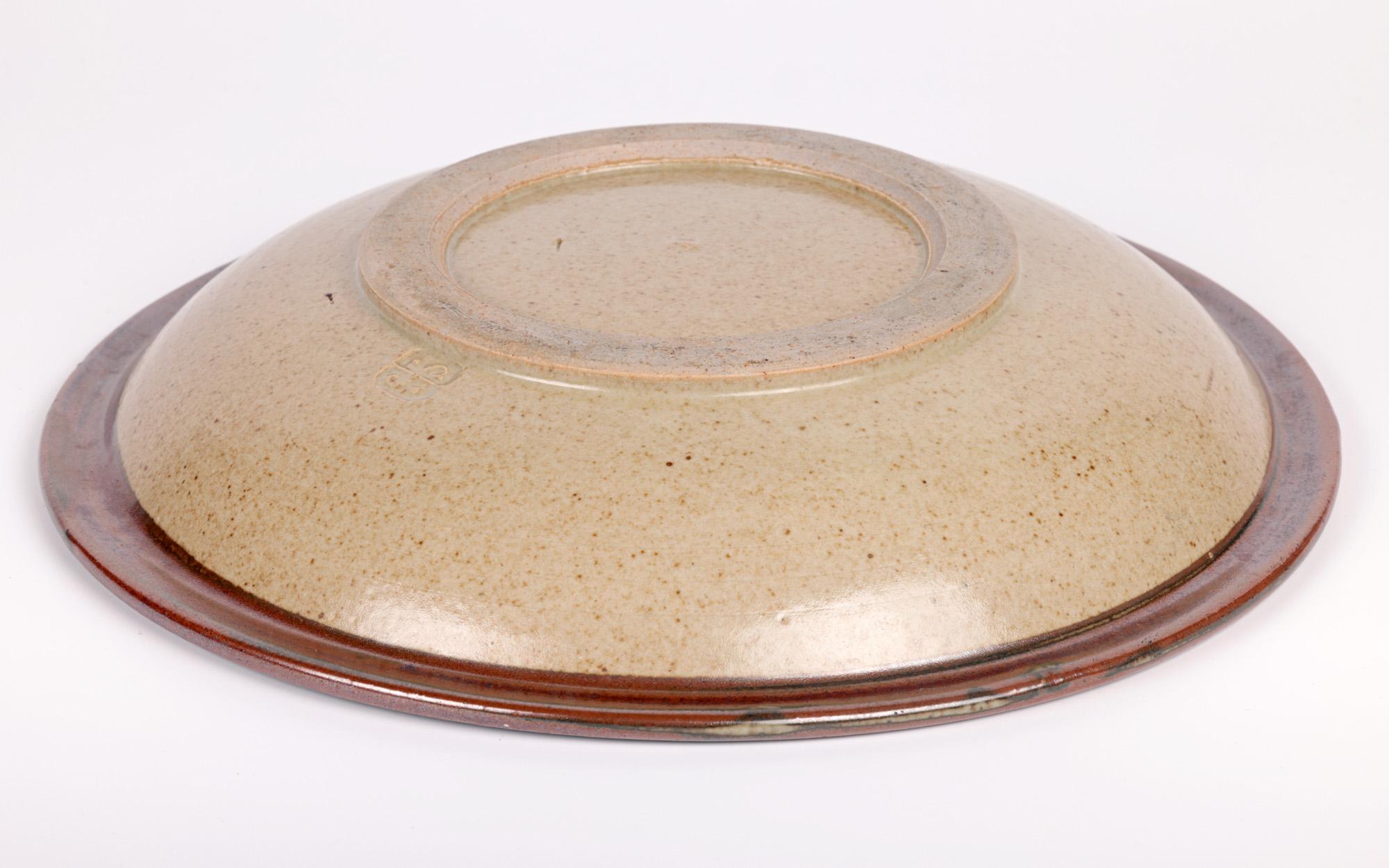 Leach Pottery Impressive Trailed Design Studio Pottery Cake Plate For Sale 1