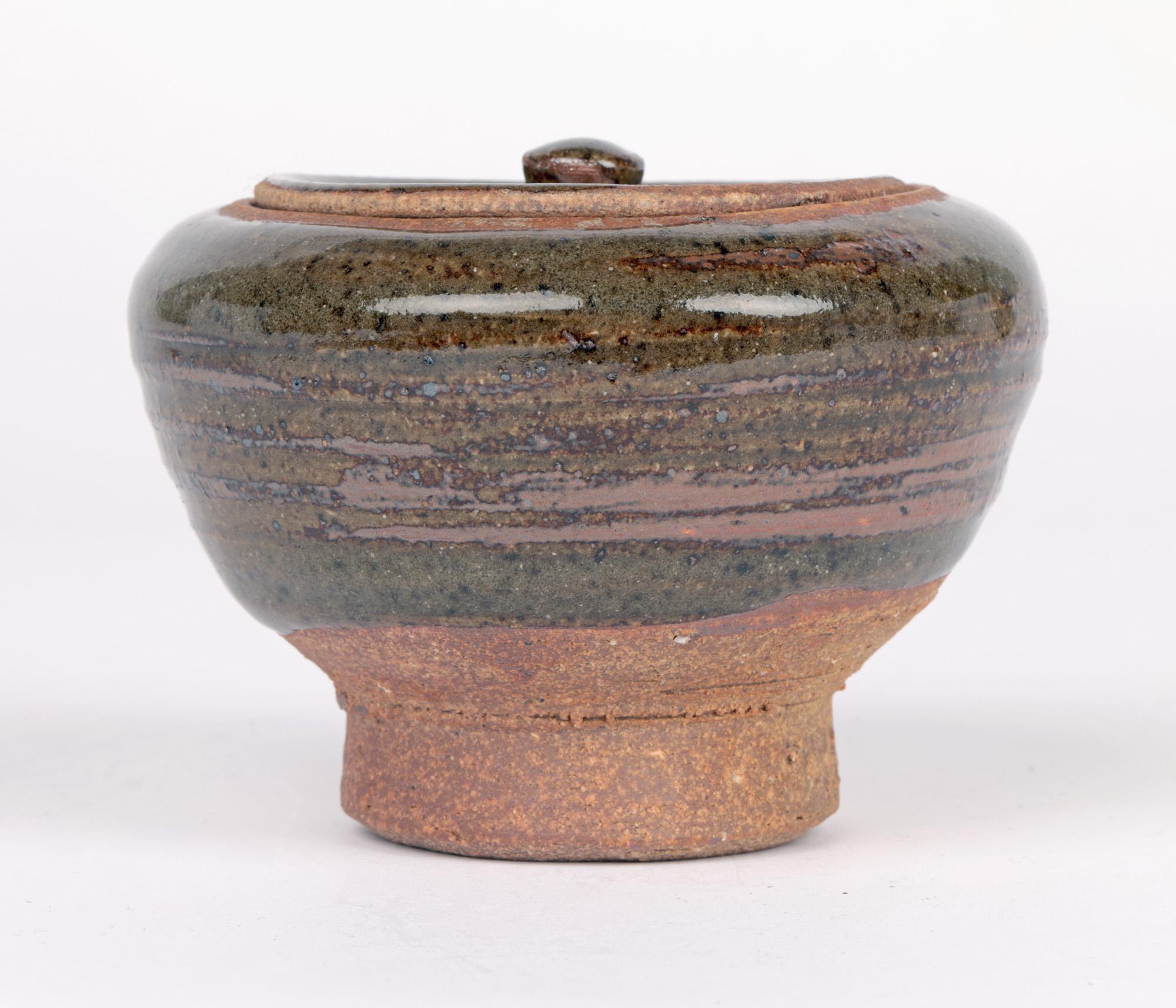 Leach Pottery Studio Pottery Lidded Green Glazed Pot For Sale 6