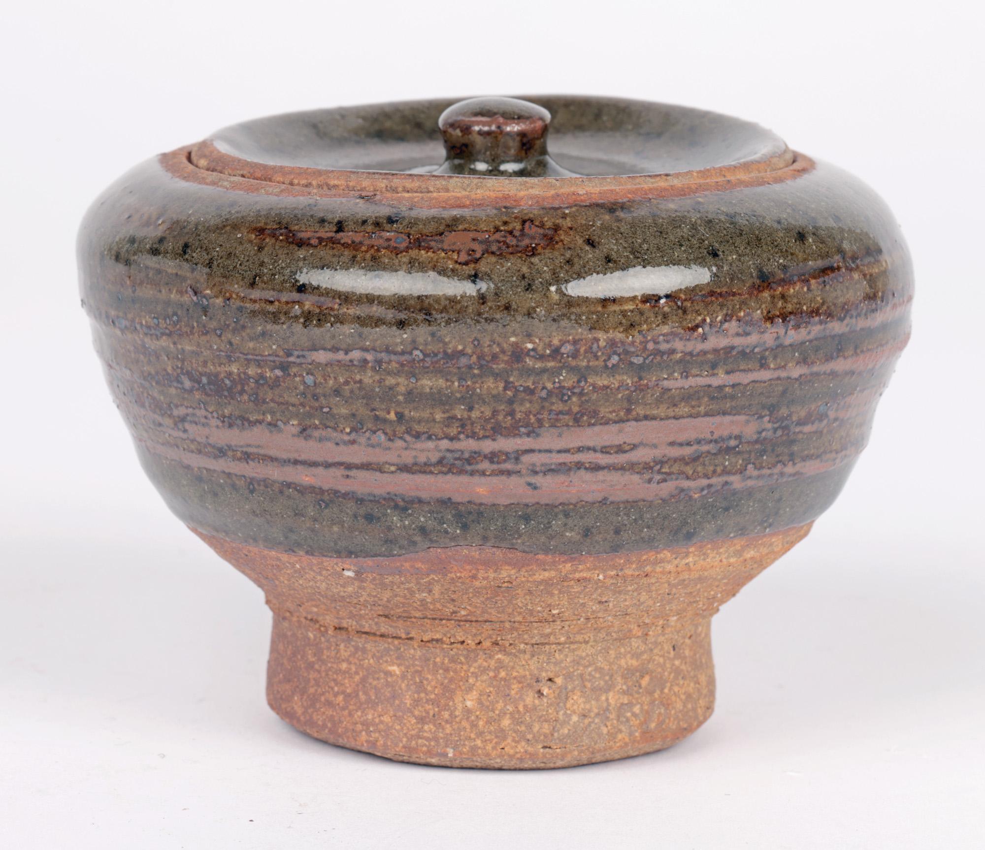 Leach Pottery Studio Pottery Lidded Green Glazed Pot For Sale 8