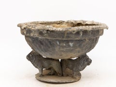 Lead Bird Bath on Lion Supports, late 19th century