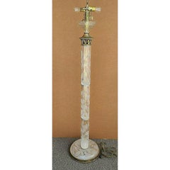 Lead Crystal Floor Lamp Vintage Signed Cut Thistle Pattern