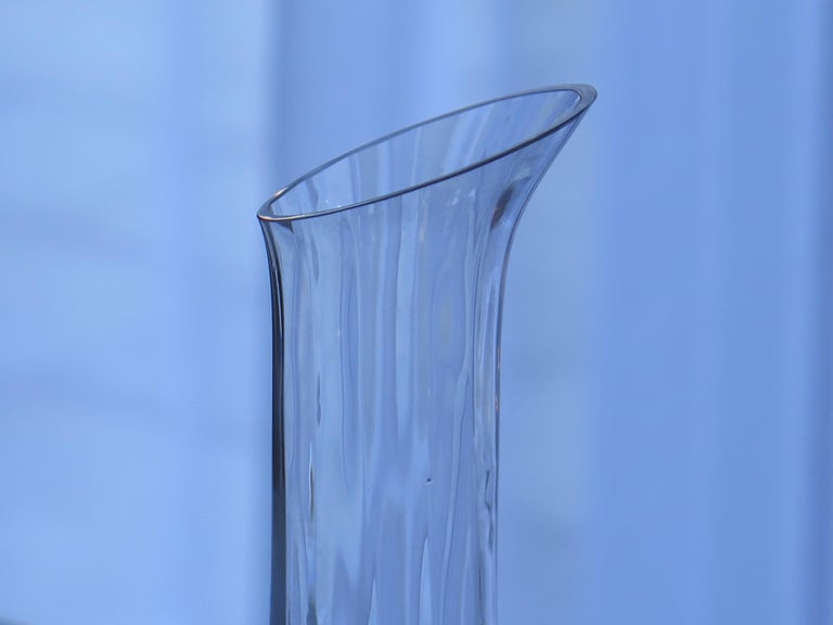 Lead Crystal Glass Carafe or Decanter with Etched Grape Vine, Mid20th