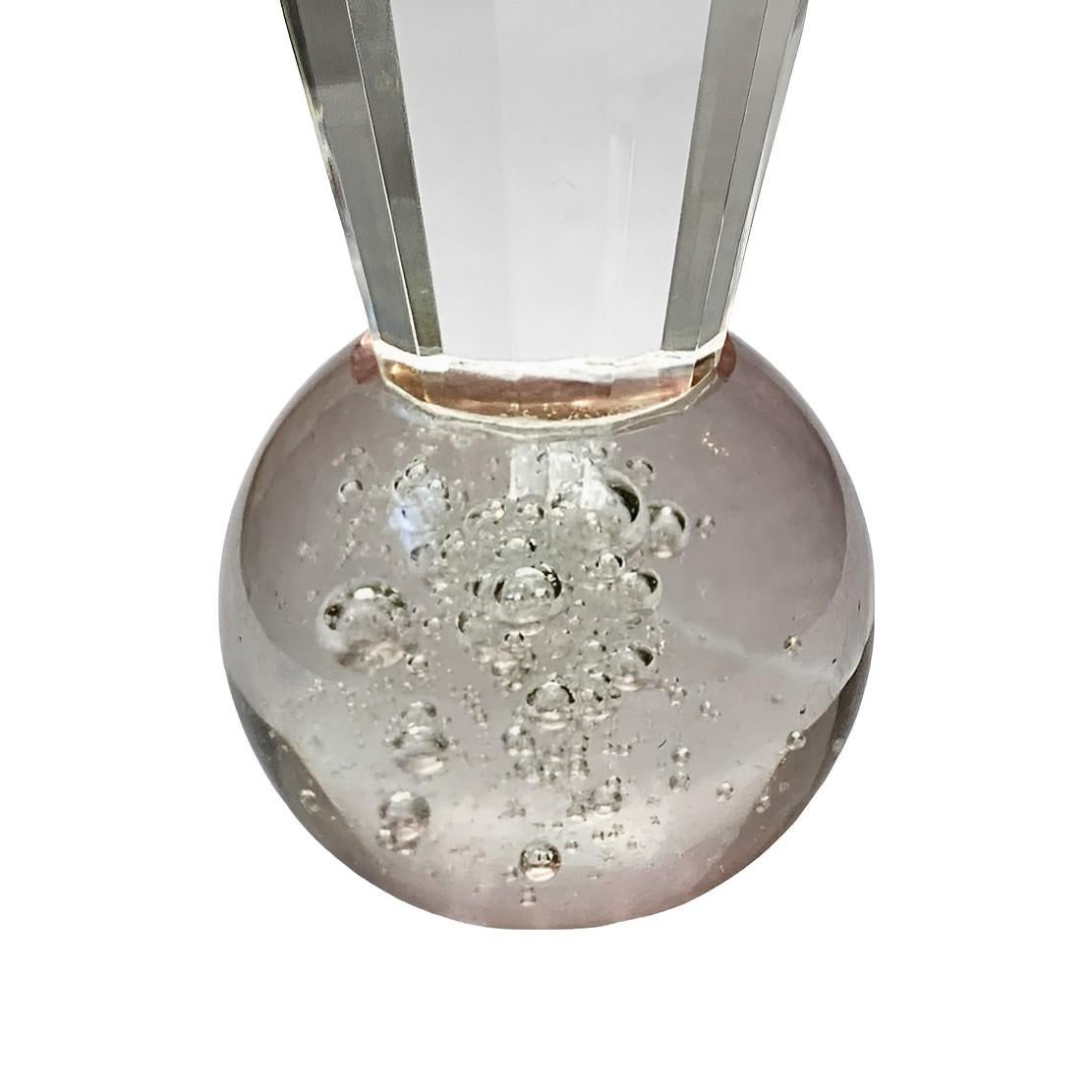 Flacon de parfum en cristal de plomb avec bouchon et base Ball and Ball lilas avec bulles Bon état - En vente à London, GB