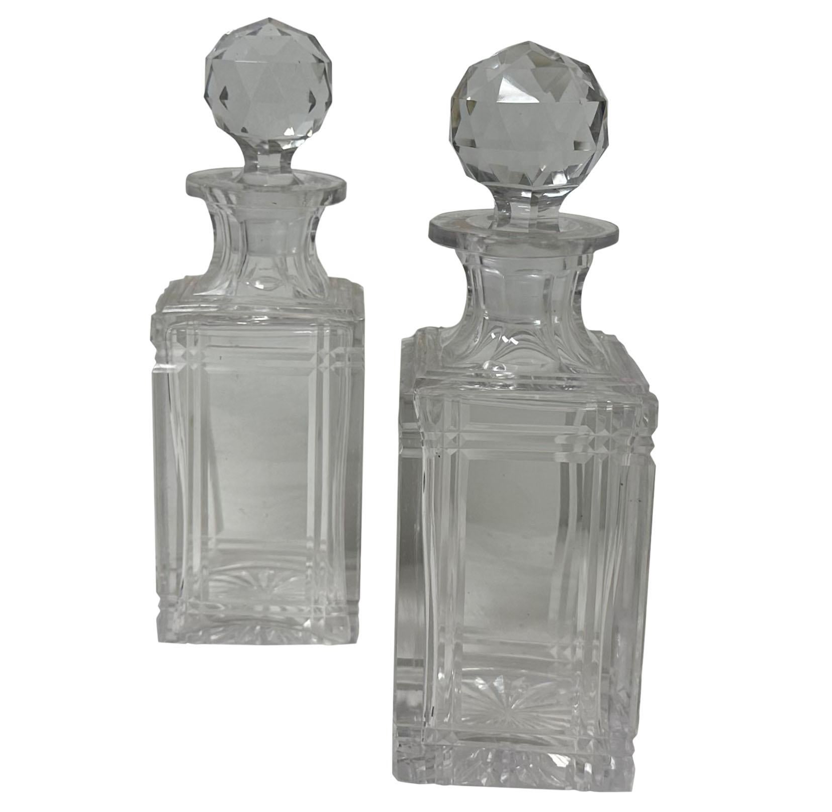 English Lead Crystal Perfume Bottles For Sale