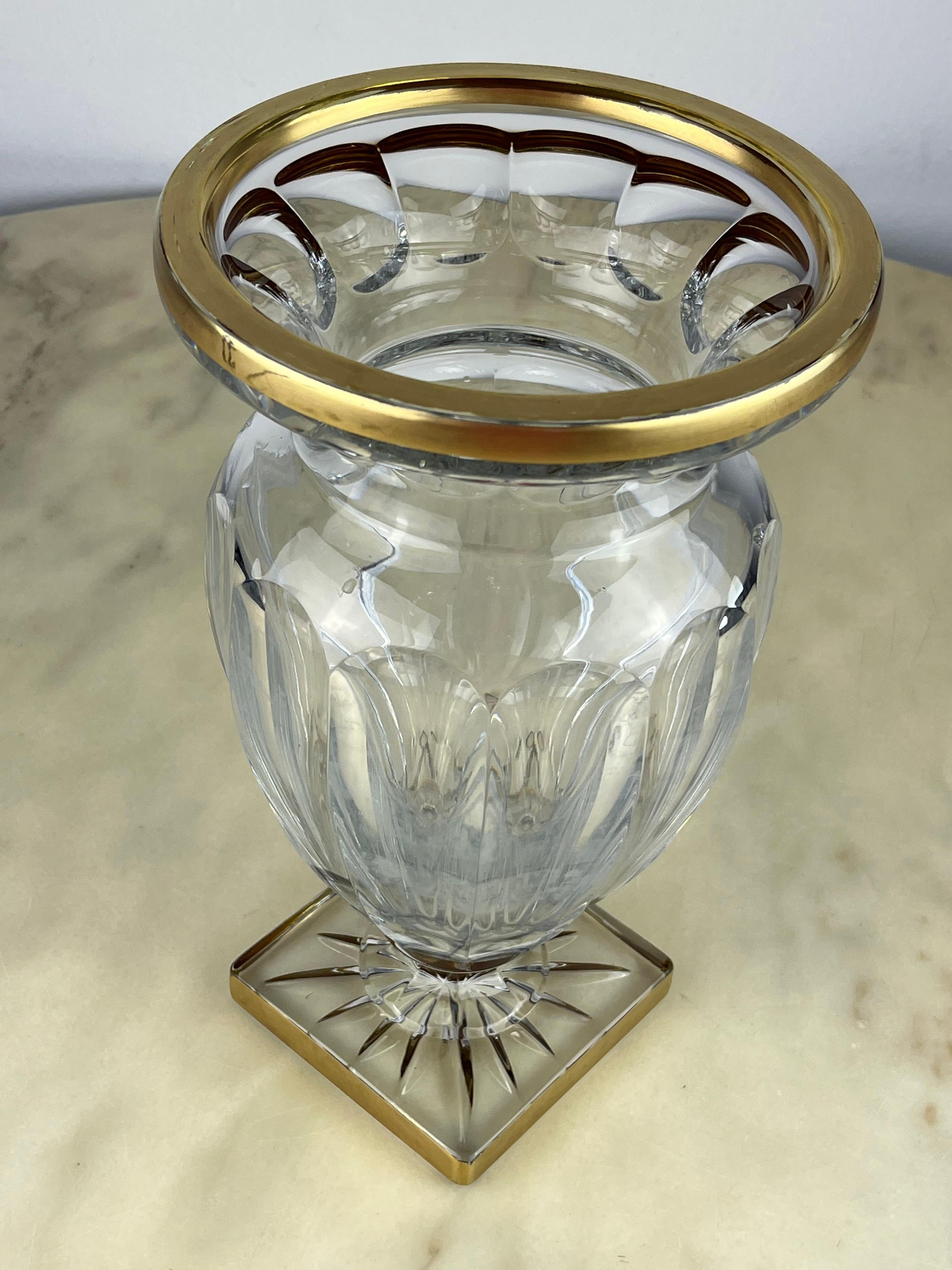 Late 20th Century Lead Crystal Vase, France, 1980s For Sale