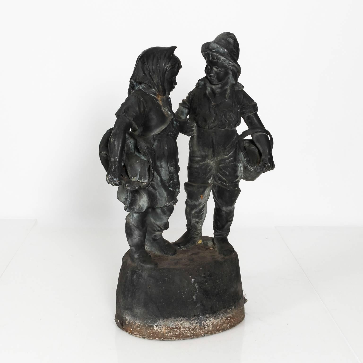 Lead Figurine Fountain by J.W. Fiske For Sale 5