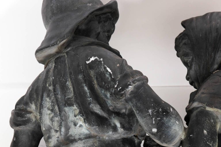 Lead Figurine Fountain by J.W. Fiske For Sale at 1stDibs