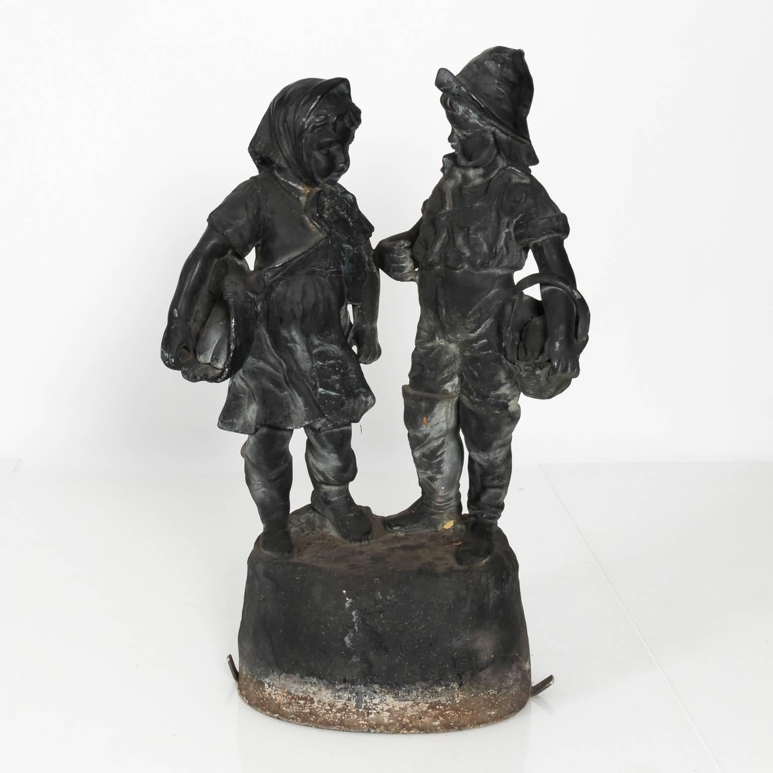 Lead Figurine Fountain by J.W. Fiske For Sale 2