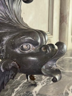 Lead fountain reservoir, mythological dolphin, 18th century
