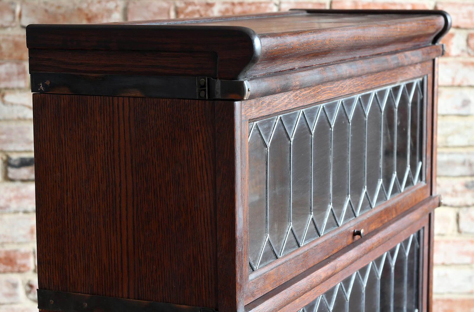 barrister bookcase with leaded glass