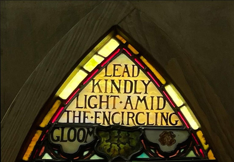 Lead Kindly Light Tiffany StainedGlass Window For Sale at 1stDibs