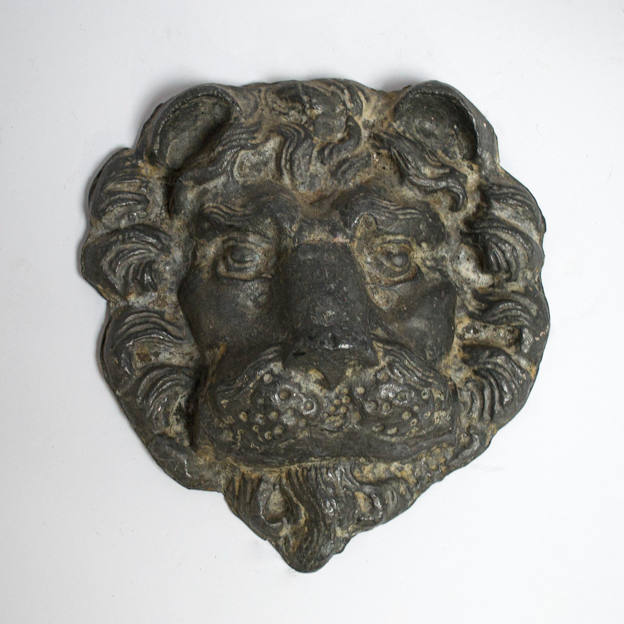 Cast Lead Lions Head Wall Hanging