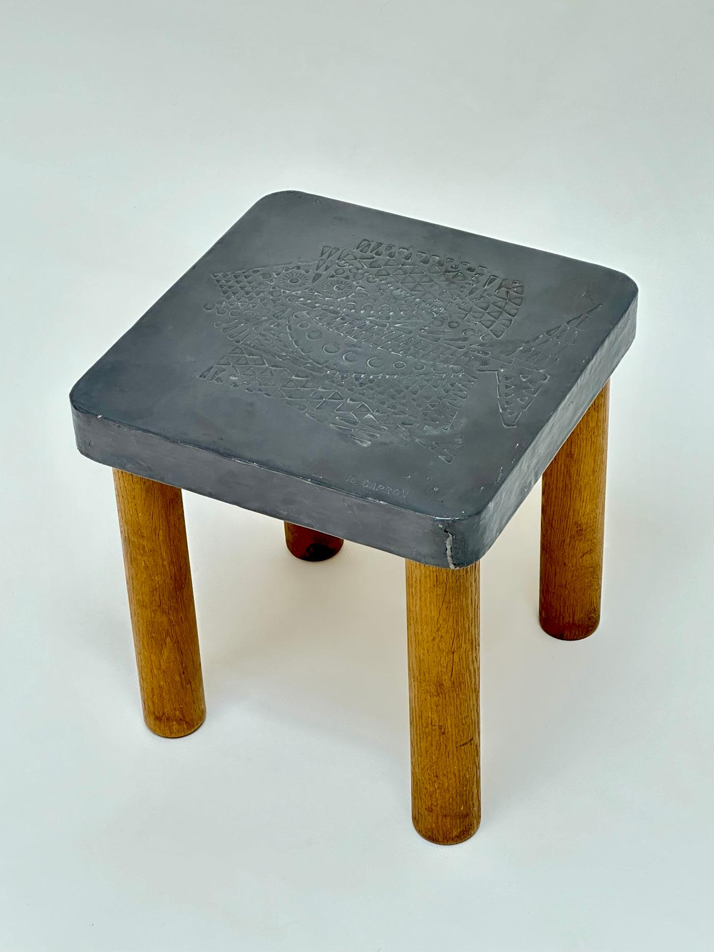 Brutalist Lead Low Table, Roger Capron, Vallauris c. 1968 For Sale