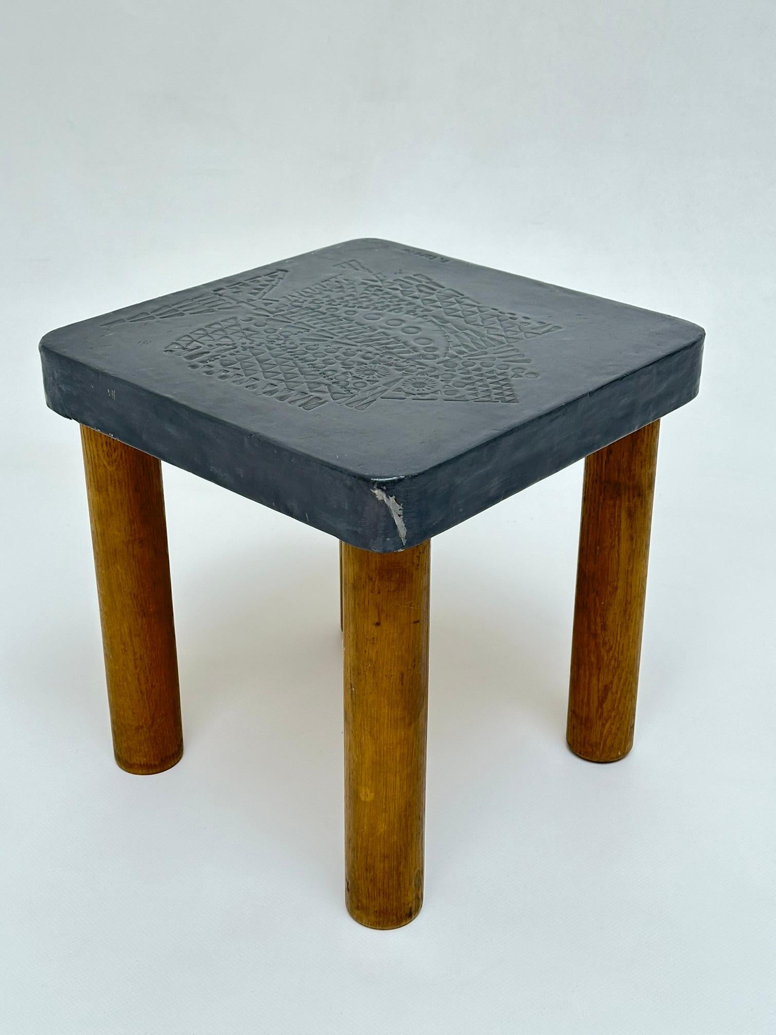 Lead Low Table, Roger Capron, Vallauris c. 1968 In Good Condition For Sale In St Ouen, FR