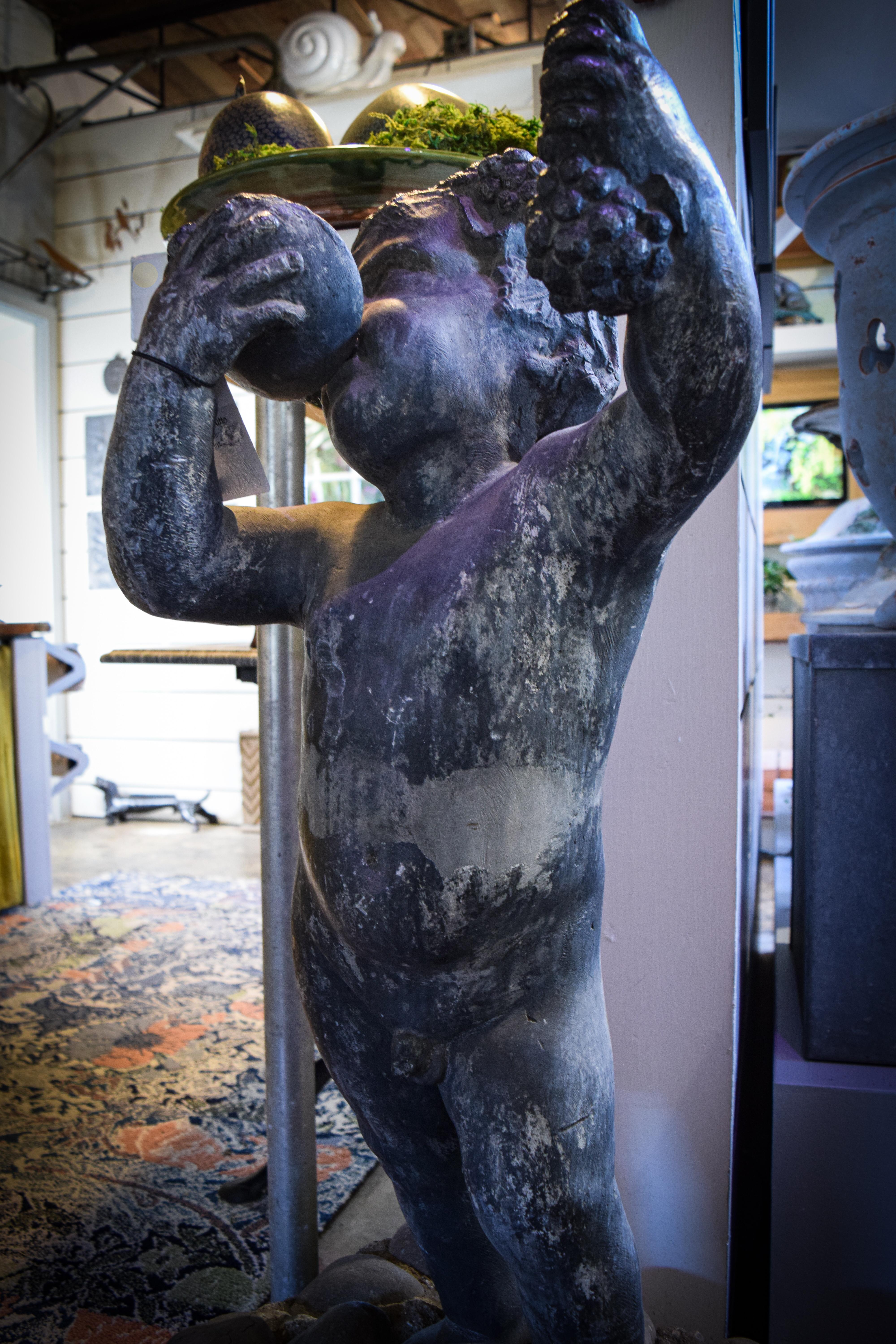 Lead Putto Sculpture In Good Condition For Sale In Bloomfield Hills, MI