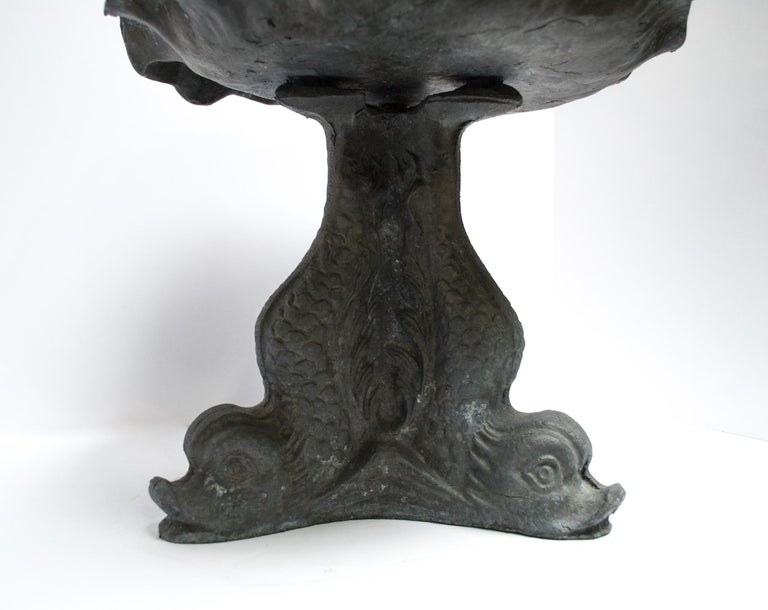 Lead Stephen C. Markham Dolphin Bird Bath For Sale at 1stDibs