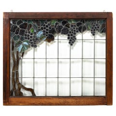Leaded and Beveled Glass Grape Window