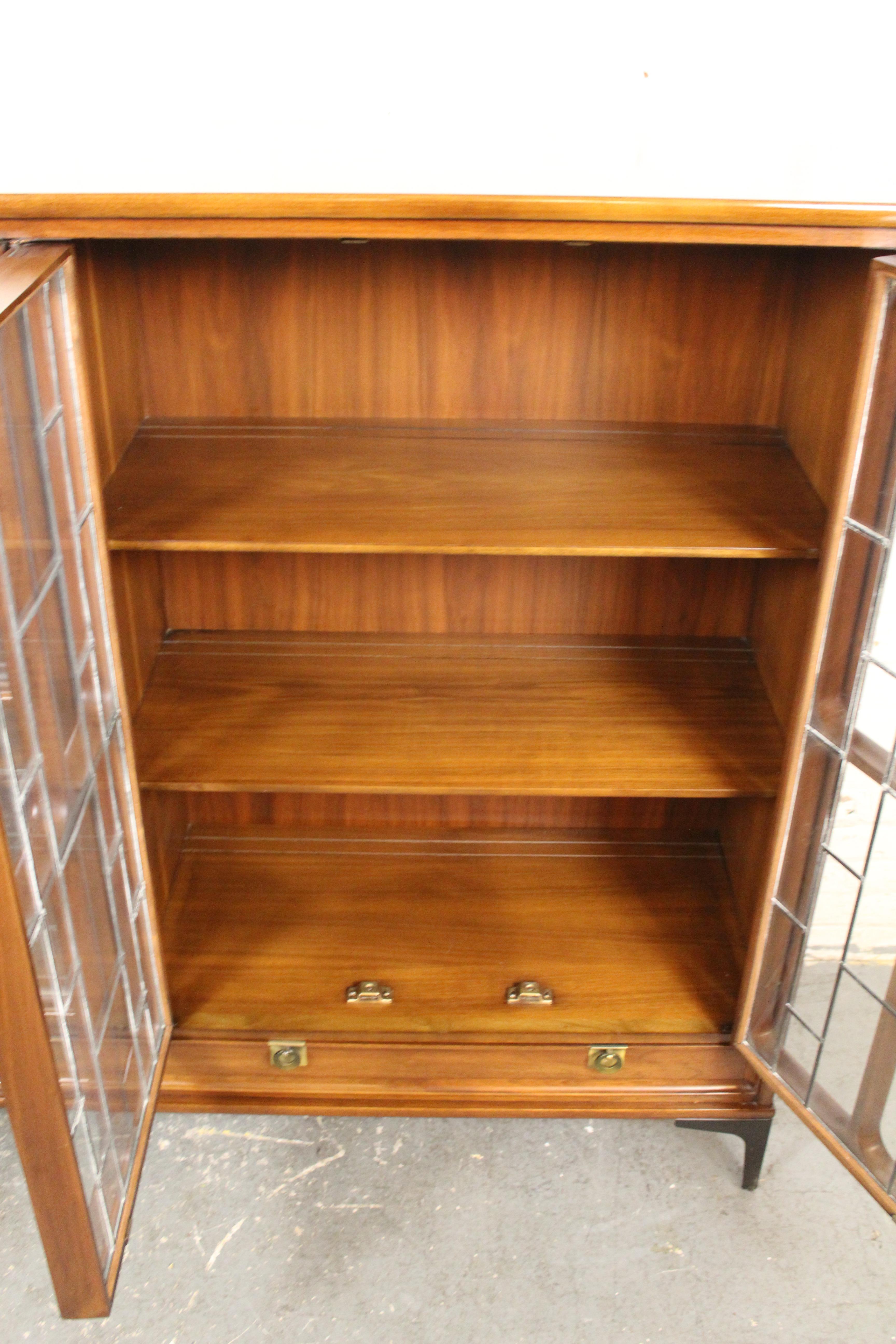 20th Century Leaded Glass Bookcase by White Furniture For Sale