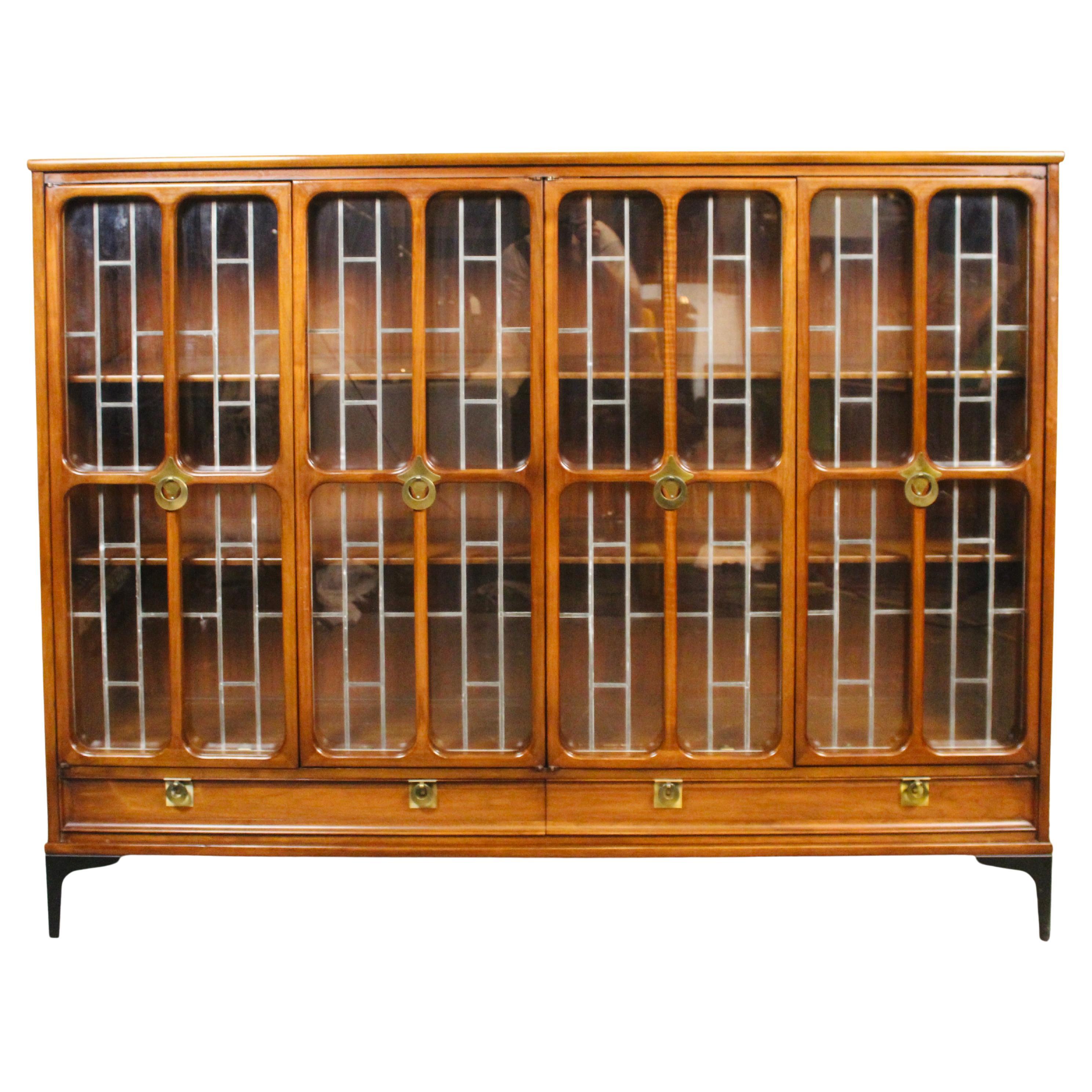 Leaded Glass Bookcase by White Furniture