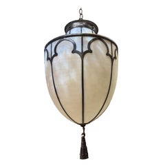 Leaded glass Caldwell light fixture