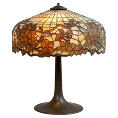 Bleiglaslampe, Herbstfarben, geblümt, von Lamb Bros., ca. 1915