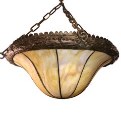Leaded Glass Pendant Light Fixture