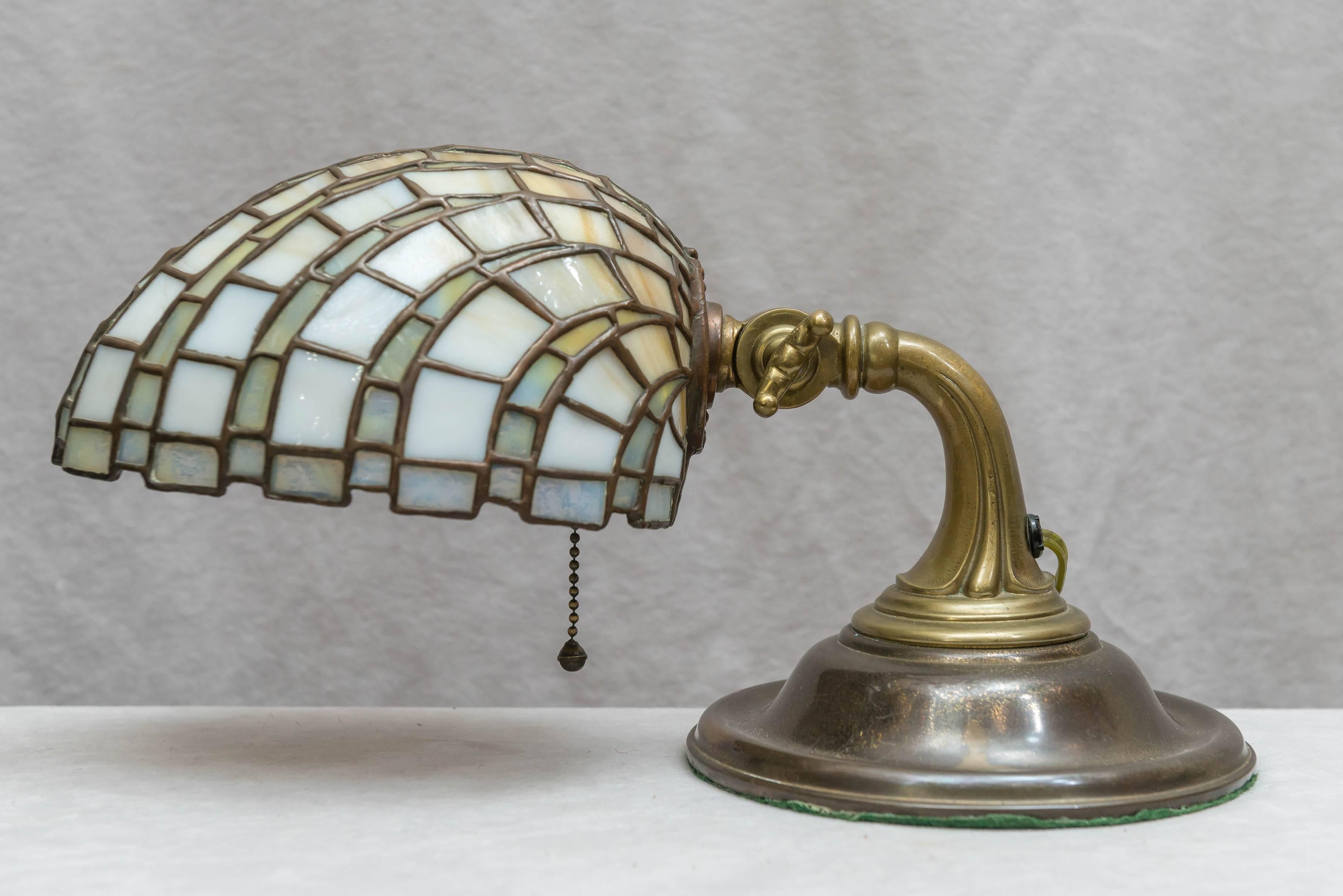 Leaded Glass Table Lamp, Duffner & Kimberly, circa 1910 In Good Condition In Petaluma, CA