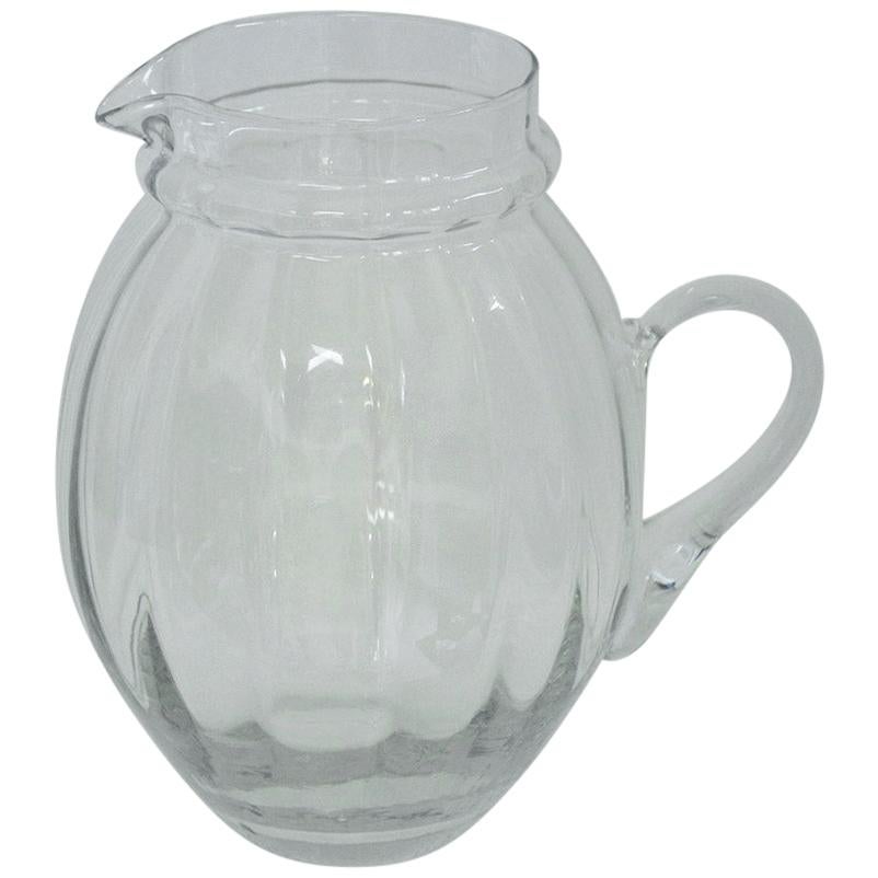 Leaded Italian Glass Water Pitcher For Sale