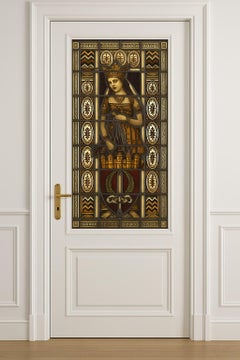 Finestra in vetro piombato raffigurante la Regina d'Oriente, 1899 ca.