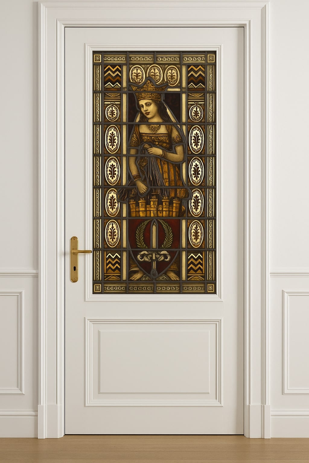 Leaded-Glass Window Picturing The Queen of the East, ca. 1899