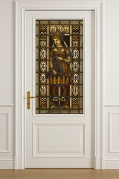 Vitrail au plomb représentant la reine de l'Est, vers 1899