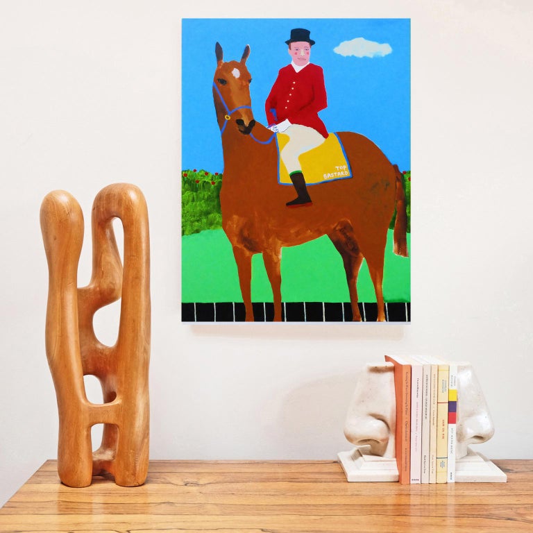 English 'Leader of the Pack' Portrait Painting by Alan Fears Pop Art Horse For Sale